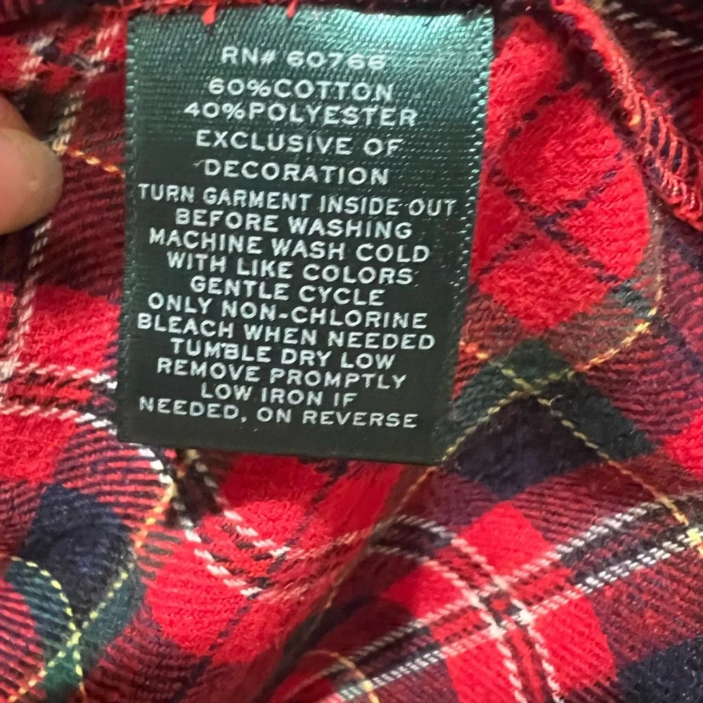 Lauren Ralph Lauren Plaid Flannel Sleepshirt, M